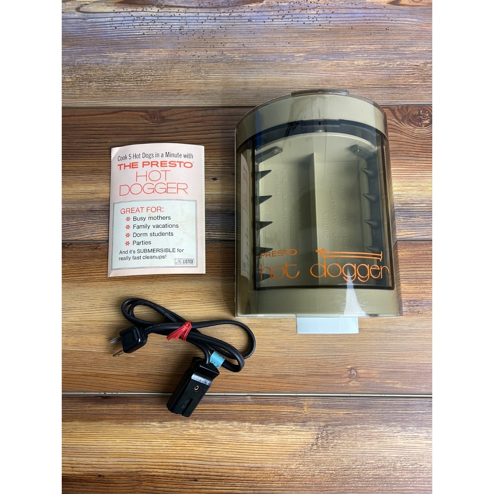 Presto Hot Dogger Electric Hot Dog Cooker Vintage 01/HOTDI Manual Tested